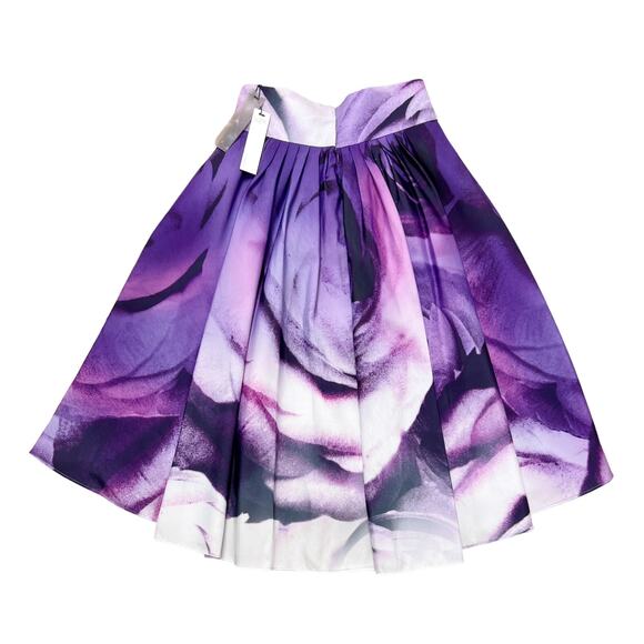 Katharine Kidd Pleated High Low Purple Rose Skirt Size 6 - Picture 2 of 8